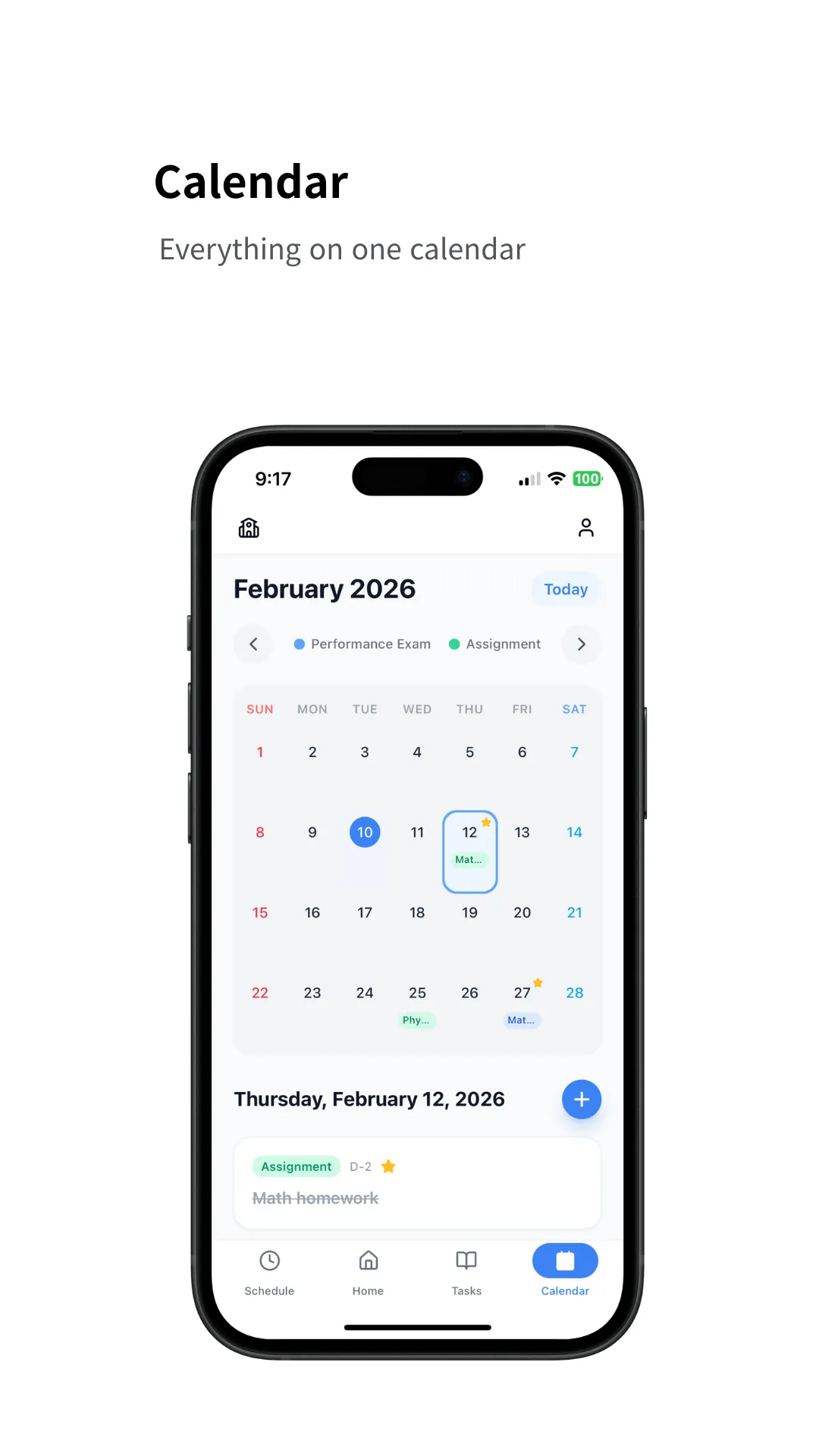 Everything due, on one calendar